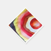 サンウォーター色のサンセットアート スタンダードカクテルナプキン (角)