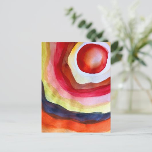 サンウォーター色のサンセットアート ポストカード (スタンド正面)