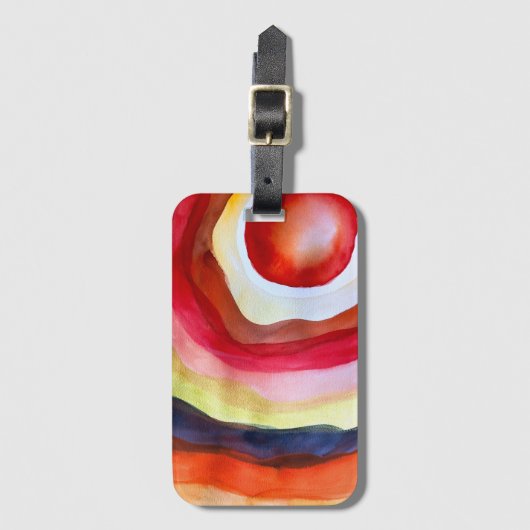 サンウォーター色のサンセットアート ラゲッジタグ (正面縦)