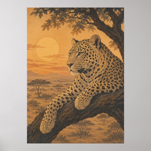 サンウォードIII - 日没時のヒョウ ポスター (正面)