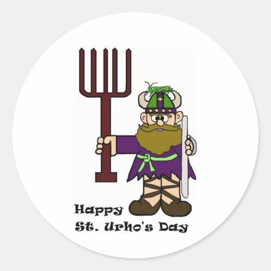 サンウルホと1匹のバッタを帽子のステッカーに ラウンドシール (正面)