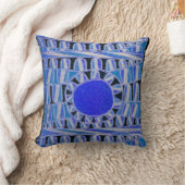 サンエネル太陽のギーティール（緑がかった色）ブルー白黒 クッション (ブランケット)