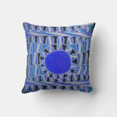 サンエネル太陽のギーティール（緑がかった色）ブルー白黒 クッション (裏面)