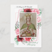 サンエリザベスオブハンガリー祈りの言葉カードヴィンテージバラ サンキューカード (正面/裏面)