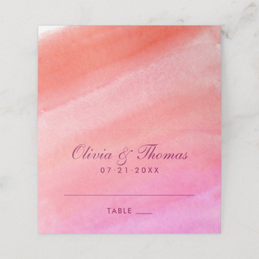 サンエレガントゴ・ピンク水色結婚モノグラム プレイスカード (外部開封)