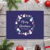 サンエレガントタ雪だるまキャンディーケーンクリスマスリース シーズンポストカード