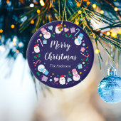 サンエレガントタ雪だるまキャンディーケーンクリスマスリース セラミックオーナメント