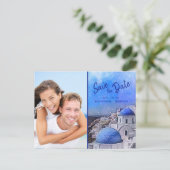 サンエレガントトリニGreece水彩写真結婚 案内ポストカード (スタンド正面)