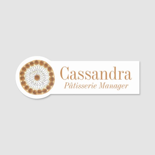 サンオノレケーキパティスレフランスのパティシシェフ 名札 (正面)