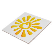 サンオレンジ色の黄色のスケッチのテクスチャ化された部族 タイル (側面)