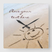 サンオンザビーチ スクエア壁時計 (正面)