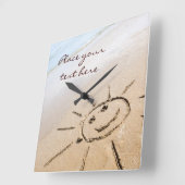 サンオンザビーチ スクエア壁時計 (傾斜)