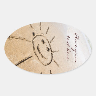 サンオンザビーチ 楕円形シール