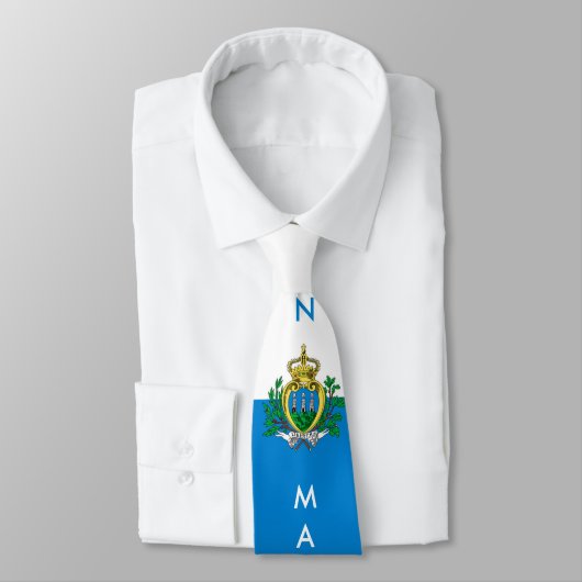 サンカスタマイズマリーノ国旗のネクタイ ネクタイ (タイ)