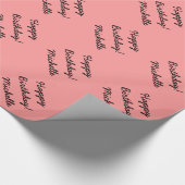 サンカスタムゴピンク誕生日包装紙 ラッピングペーパー (角)