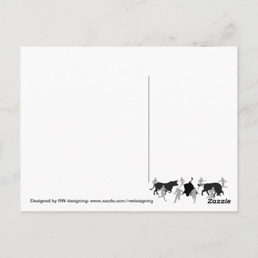 、サンカスタム・フェルミンのスカーフは牛の頭に折り畳まれていた。 ポストカード (裏面)