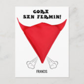 、サンカスタム・フェルミンのスカーフは牛の頭に折り畳まれていた。 ポストカード (正面)