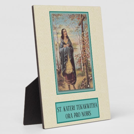 サンカテリテカウィチャインディアンと数珠十字 フォトプラーク (側面)