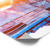 サンカラフルアントニオテキサス州パノラマビュー ポスター (角)