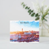 サンカラフルアントニオテキサス州パノラマビュー ポストカード (スタンド正面)