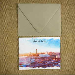 サンカラフルアントニオテキサス州パノラマビュー ポストカード
