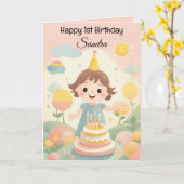 サンカラフルシャインハッピーバースデー カード (黄色い花)