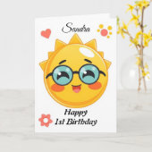 サンカラフルシャインハッピーバースデー カード (黄色い花)