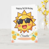 サンカラフルシャインハッピーバースデー カード (黄色い花)