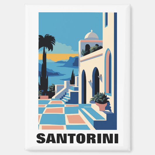 サンカラフルトリニ・ギリシ絵を描ア建築 マグネット (正面)