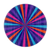 サンカラフルバースト紡績車デザイン カッティングボード (正面)