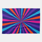 サンカラフルバースト紡績車デザイン キッチンタオル (横)