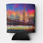 サンカラフルフランシスコスカイライン抽象芸術 缶クーラー (裏面)