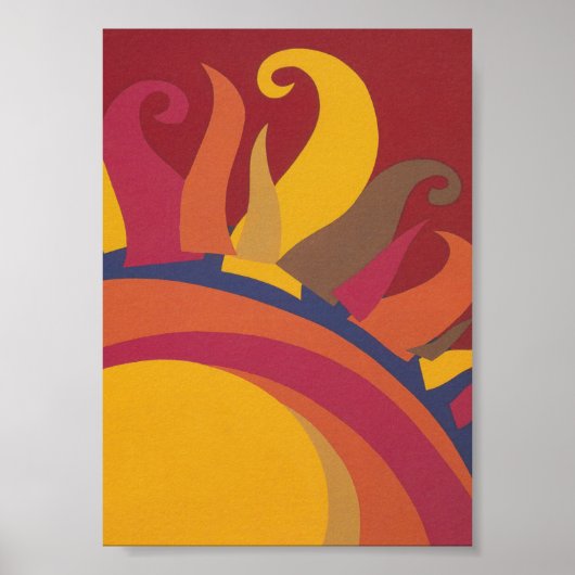 サンカラフルレトロヴィンテージポスター ポスター (正面)