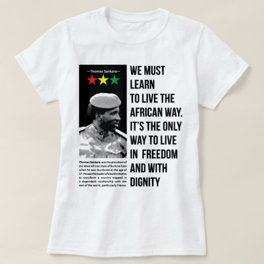 サンカラ男性へアフリカのギフトChe Guevara Thomas Tシャツ (デザイン正面)