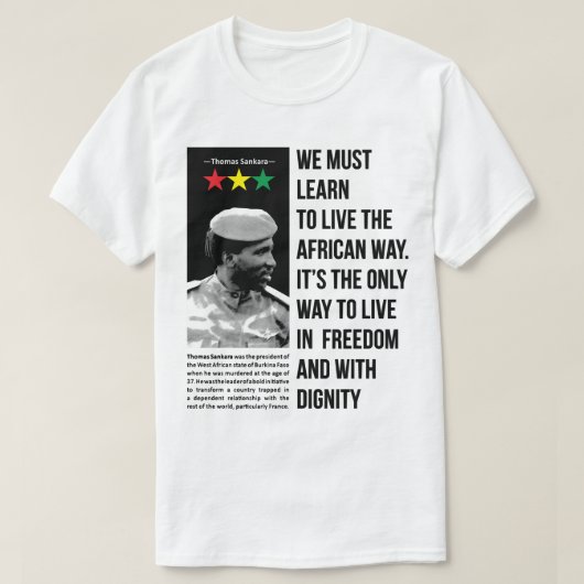 サンカラ男性へアフリカのギフトChe Guevara Thomas Tシャツ (デザイン正面)
