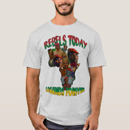 サンカラ、トラオレ&ルムンバ・パンアフリカンマップTシャツ Tシャツ