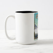 サンカルロス・デ・バリローシュ・スキー旅行ポスター ツートーンマグカップ (左)