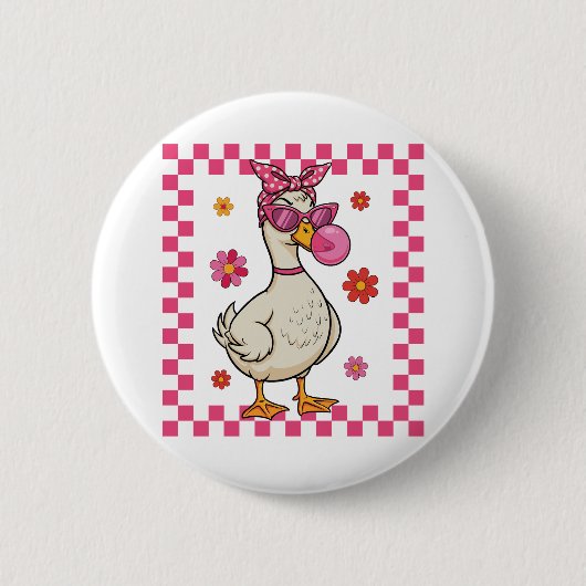 サンガおもしろいスとバブルガムのガチョウ 缶バッジ (正面)