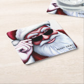 サンガおもしろいスクールスのサンタクロース スクエアペーパーコースター (アングル)