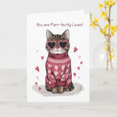 サンガおもしろいラスのバレンタインデーを着た猫 カード (黄色い花)