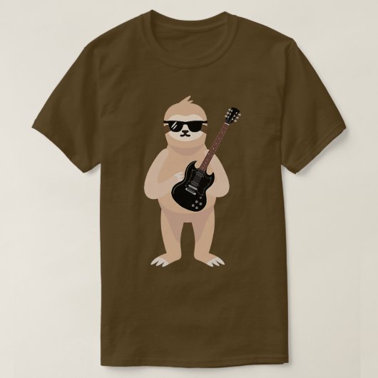 サンガおもしろいラスの電遊気宮を着たナマケモノ Tシャツ (デザイン正面)