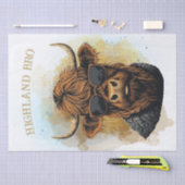 サンガおもしろいラスをかぶったハイランド牛 薄葉紙 (クラフト)