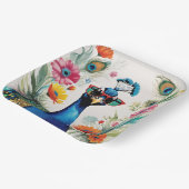 サンガおもしろいラスを着た孔雀フローラ ペーパープレート (傾斜あり)