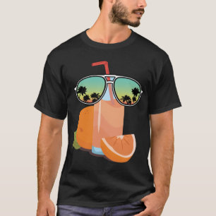 サンガおもしろいラス付きオレンジジュースデザインラブオラ Tシャツ