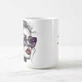 サンガかわいらしスと紫の口紅を着た女性 コーヒーマグカップ (中央)