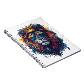 サンガはっきりしたラスとクラウン付きライオンの頭 ノートブック (右側)