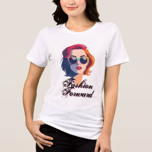 サンガはっきりしたラス付きカラフル女性 トライブレンドTシャツ