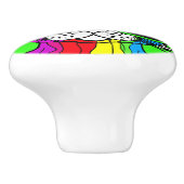 サンガカッコいいラスが緑に染み込むレインボー猫 セラミックノブ (側面)