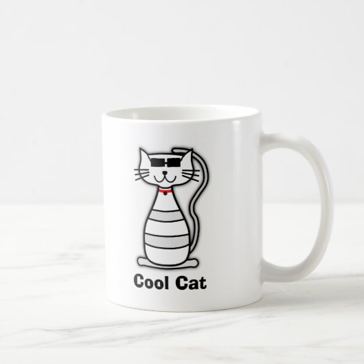 サンガカッコいいラスのかわいい猫 コーヒーマグカップ (右)