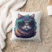 サンガカッコいいラスの猫 クッション (ブランケット)